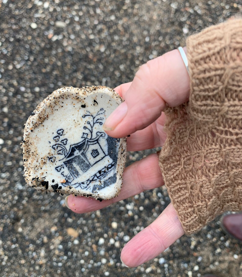 Beautiful piece of Scottish beach found pottery