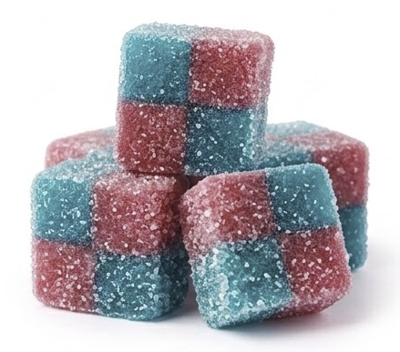 Sour Checkerboard Cubes