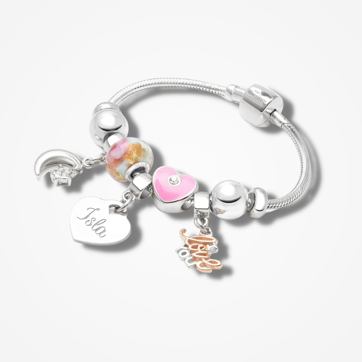 Engraved Charm Bracelet