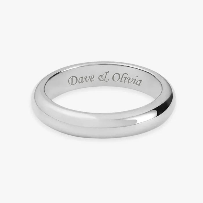 Custom Ring with Engraving, Curve Effect