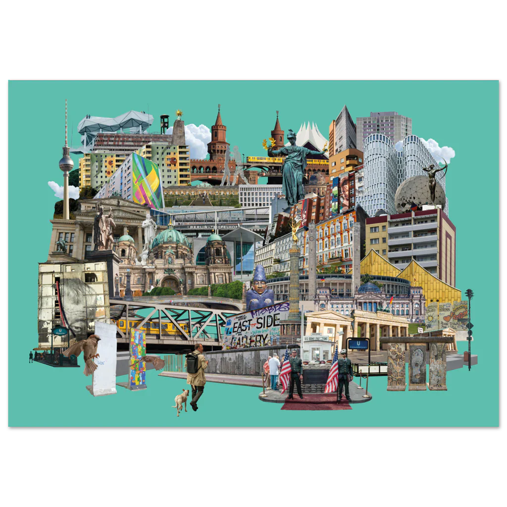 Berlin Collage - Poster - Türkis